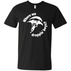 Fortnite Where We Droppin Men's V-Neck T-Shirt - The White Eagles