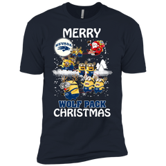 Nevada Wolf Pack Ugly Christmas Sweaters Minions Santa Claus Merry Christmas Men's Sleeve Shirt - The White Eagles