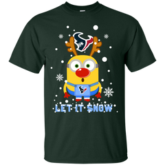Minion Houston Texans Ugly Christmas Sweaters Let It Snow Cotton T-Shirt - The White Eagles