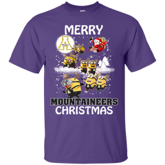 Appalachian State Mountaineers T Shirts Minions Santa Claus Merry Christmas Cotton T-Shirt - The White Eagles