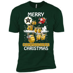 Vanderbilt Commodores Ugly Christmas Sweaters Minions Santa Claus Merry Christmas Men's Sleeve Shirt - The White Eagles