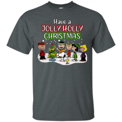 Have A Jolly Holly Christmas The Peanuts Movie Snoopy Charlie Brown Woodstock Cotton T-Shirt - The White Eagles