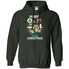 Colorado State Rams Ugly Christmas Sweaters Minions Santa Claus Merry Christmas Hoodie - The White Eagles