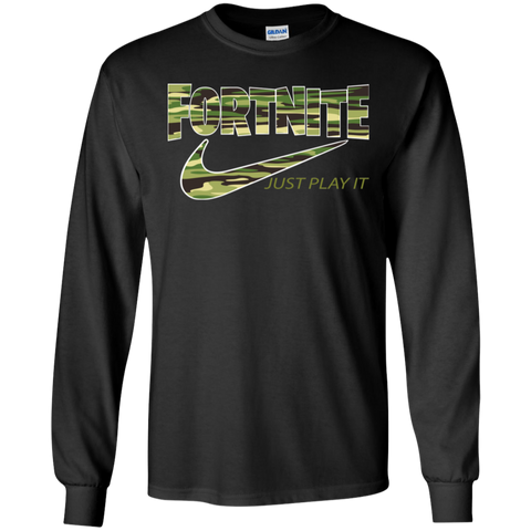 Fortnite Nike Just Play It Camo LS Cotton T-Shirt - The White Eagles
