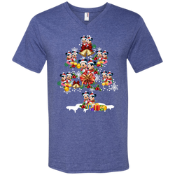 Christmas Is Coming Mickey Mouse Santa Claus Ugly Christmas Sweater Men's V-Neck T-Shirt - The White Eagles