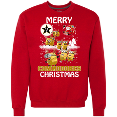 Vanderbilt Commodores Ugly Christmas Sweaters Minions Santa Claus Merry Christmas Sweatshirt - The White Eagles