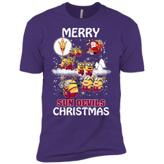 Arizona State Sun Devils Ugly Christmas Sweaters Minions Santa Claus Merry Christmas Men's Sleeve Shirt - The White Eagles