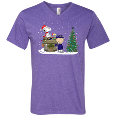 Baltimore Ravens Snoopy The Peanuts Ugly Christmas Sweater  Super Bowl Men's V-Neck T-Shirt - The White Eagles
