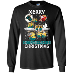 Coastal Carolina Chanticleers Ugly Christmas Sweaters Minions Santa Claus Merry Christmas LS Cotton T-Shirt - The White Eagles