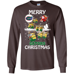 Florida Gators Ugly Christmas Sweaters Minions Santa Claus Merry Christmas LS Cotton T-Shirt - The White Eagles