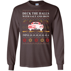 Deck The Halls With Salt And Iron Ugly Christmas Sweater LS Cotton T-Shirt - The White Eagles