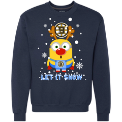 Minion Boston Bruins Ugly Christmas Sweaters Let It Snow Sweatshirt - The White Eagles