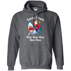 Santa Shark Hoo Hoo Hoo Hoo Hoo Christmas Ugly Christmas Sweater Hoodie - The White Eagles