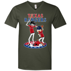 Texas Rangers Baseball Rick And Morty Men's V-Neck T-Shirt - The White Eagles