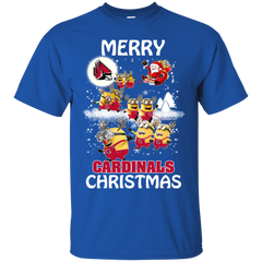 Ball State Cardinals Ugly Christmas Sweaters Minions Santa Claus Merry Christmas Cotton T-Shirt - The White Eagles
