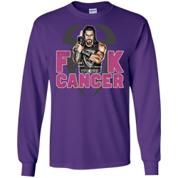 Roman Reigns Fuck Cancer Breast Cancer Awareness LS Cotton T-Shirt - The White Eagles