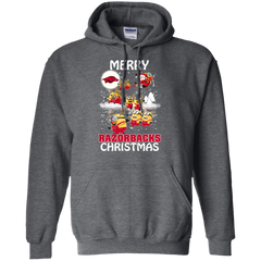 Arkansas Razorback Ugly Christmas Sweaters Minions Santa Claus Merry Christmas Hoodie - The White Eagles