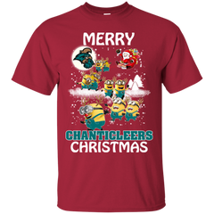Coastal Carolina Chanticleers Ugly Christmas Sweaters Minions Santa Claus Merry Christmas Cotton T-Shirt - The White Eagles
