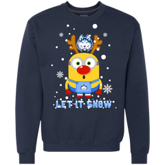 Minion Houston Baptist Huskies Ugly Christmas Sweaters Let It Snow Sweatshirt - The White Eagles