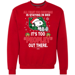I Want For Christmas Is Staying In Bed Snoopy The Peanuts Movie Sweatshirt - The White Eagles
