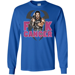Roman Reigns Fuck Cancer Breast Cancer Awareness LS Cotton T-Shirt - The White Eagles