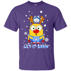 Minion Houston Baptist Huskies Ugly Christmas Sweaters Let It Snow Cotton T-Shirt - The White Eagles