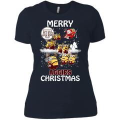 Texas A_amp_m Aggies Ugly Christmas Sweaters Minions Santa Claus Merry Christmas Ladies' Shirt - The White Eagles