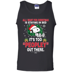I Want For Christmas Is Staying In Bed Snoopy The Peanuts Movie Tank Top - The White Eagles