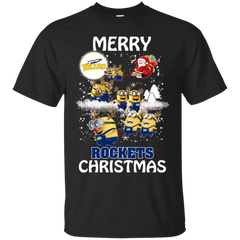 Toledo Rockets Ugly Christmas Sweaters Minions Santa Claus Merry Christmas Cotton T-Shirt - The White Eagles