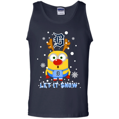 Minion Detroit Tigers  Ugly Christmas Sweaters Let It Snow Tank Top - The White Eagles