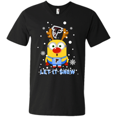 Minion Atlanta Falcons Ugly Christmas Sweaters Let It Snow Men's V-Neck T-Shirt - The White Eagles