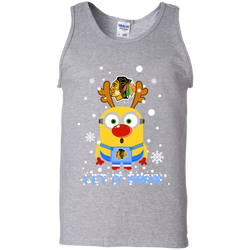 Minion Chicago Blackhawks Ugly Christmas Sweaters Let It Snow Tank Top - The White Eagles