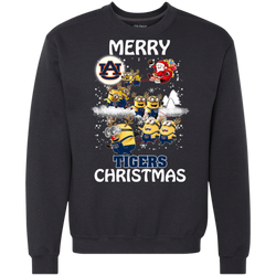 Auburn Tigers Ugly Christmas Sweaters Minions Santa Claus Merry Christmas Sweatshirt - The White Eagles