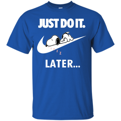 Just Do It The Peanuts Movie Snoopy Nike Logo Cotton T-Shirt - The White Eagles