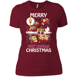 Arizona State Sun Devils T Shirts Minions Santa Claus Merry Christmas Ladies' Shirt - The White Eagles