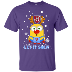 Minion Harvard Crimson Ugly Christmas Sweaters Let It Snow Cotton T-Shirt - The White Eagles