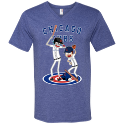 Chicago Cubs Baseball Rick And Morty Men's V-Neck T-Shirt - The White Eagles