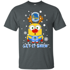 Minion Golden State Warriors Ugly Christmas Sweaters Let It Snow Cotton T-Shirt - The White Eagles
