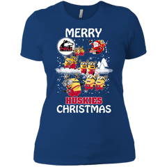 Northern Lllinois Huskies Ugly Christmas Sweaters Minions Santa Claus Merry Christmas Ladies' Shirt - The White Eagles