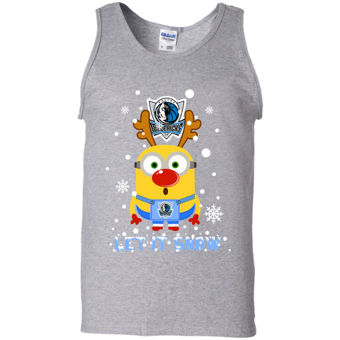 Minion Dallas Mavericks Ugly Christmas Sweaters Let It Snow Tank Top - The White Eagles