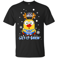 Minion Colorado Rockies  Ugly Christmas Sweaters Let It Snow Cotton T-Shirt - The White Eagles