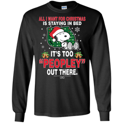I Want For Christmas Is Staying In Bed Snoopy The Peanuts Movie LS Cotton T-Shirt - The White Eagles