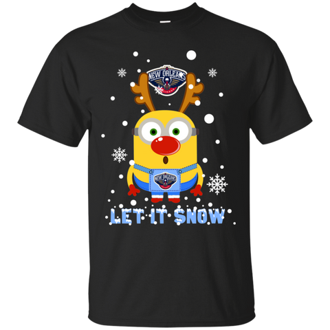 Minion New Orleans Pelicans Ugly Christmas Sweaters Let It Snow Cotton T-Shirt - The White Eagles