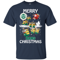 Colorado State Rams Ugly Christmas Sweaters Minions Santa Claus Merry Christmas Cotton T-Shirt - The White Eagles