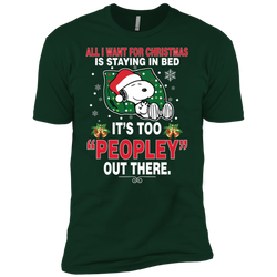 I Want For Christmas Is Staying In Bed Snoopy The Peanuts Movie Men's Sleeve Shirt - The White Eagles