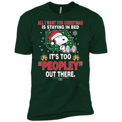 I Want For Christmas Is Staying In Bed Snoopy The Peanuts Movie Men's Sleeve Shirt - The White Eagles