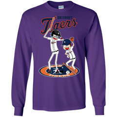 Detroit Tigers Baseball Rick And Morty LS Cotton T-Shirt - The White Eagles