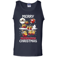 Louisiana Monroe Warhalks Ugly Christmas Sweaters Minions Santa Claus Tank Top - The White Eagles