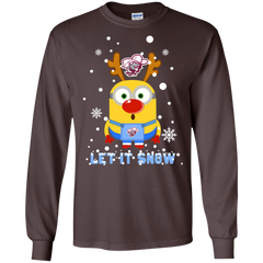 Minion Eastern Kentucky Colonels Ugly Christmas Sweaters Let It Snow LS Cotton T-Shirt - The White Eagles