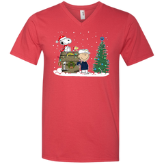 San Diego Chargers Snoopy The Peanuts Ugly Christmas Sweater  Super Bowl Men's V-Neck T-Shirt - The White Eagles